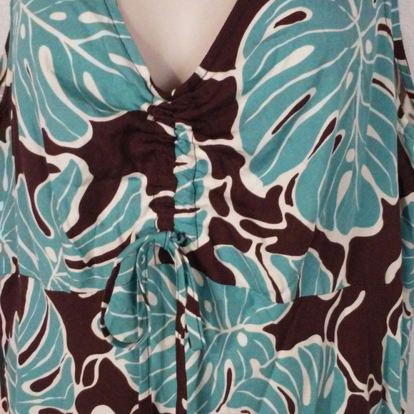 Hilo Hattie dress L Brown green white Hawaii Aloha - Picture 4 of 8